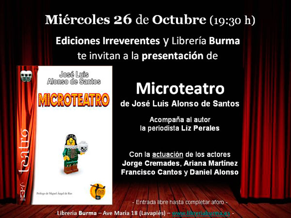 José Luis Alonso de Santos presenta por fin en Madrid el libro que recoge todo su MICROTEATRO